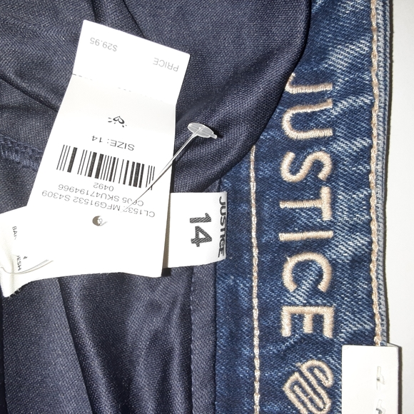 Justice denim snap button skort size 14 - Picture 3 of 4